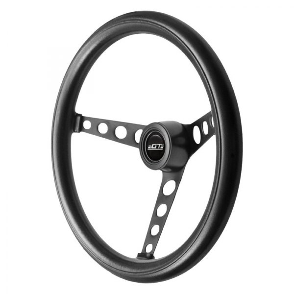  GT Performance® - 3-Spoke GT3 Classic Hole Style Foam Steering Wheel with Black Spokes