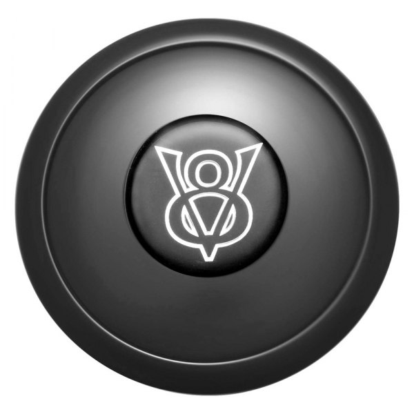 GT Performance® - GT9 Small Colored V-8 Emblem Black Anodized Horn Button