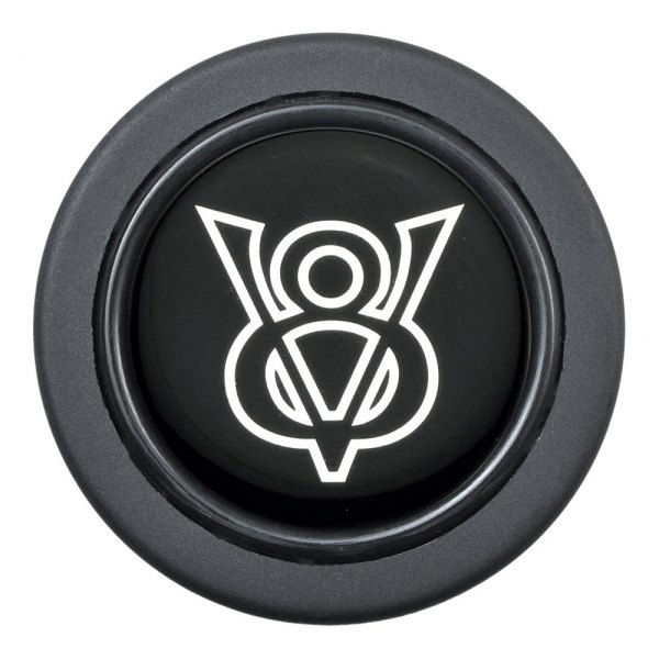 GT Performance® - Euro Colored V-8 Emblem Black Anodized Horn Button