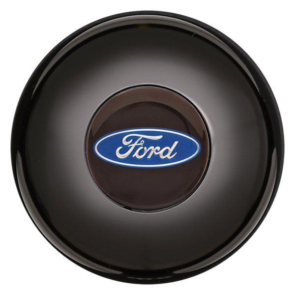 GT Performance® - GT3 Smooth Gasser/Euro Colored Ford Oval Black Anodized Horn Button
