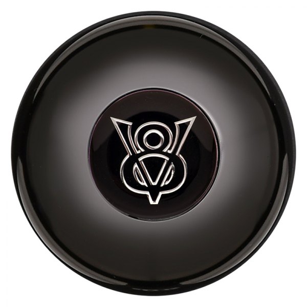 GT Performance® - GT3 Smooth Gasser/Euro Colored V-8 Emblem Black Anodized Horn Button