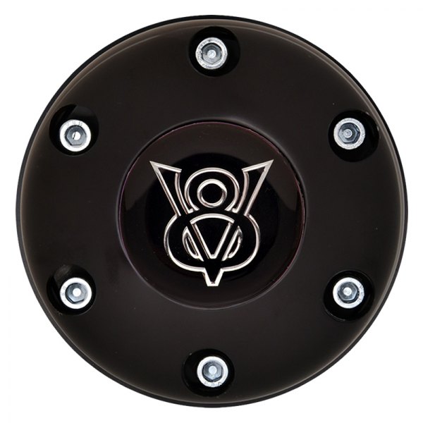 GT Performance® - GT3 Gasser/Euro Colored V-8 Emblem Black Anodized Horn Button