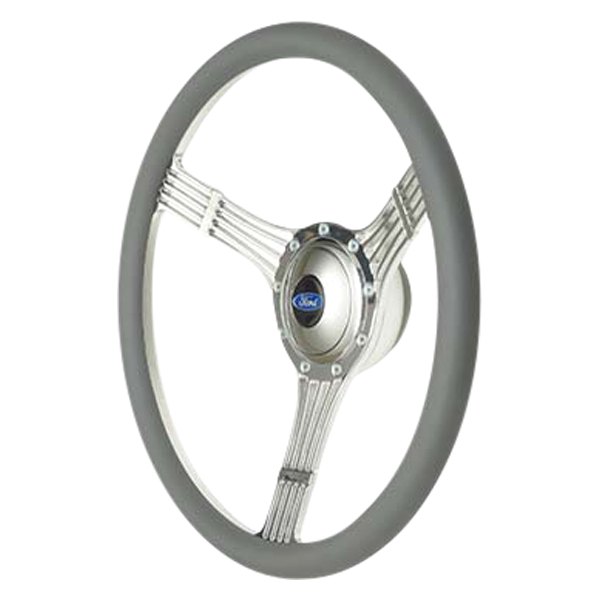  GT Performance® - 3-Spoke GT9 Retro Half Grip Banjo Style Gray Leather Steering Wheel