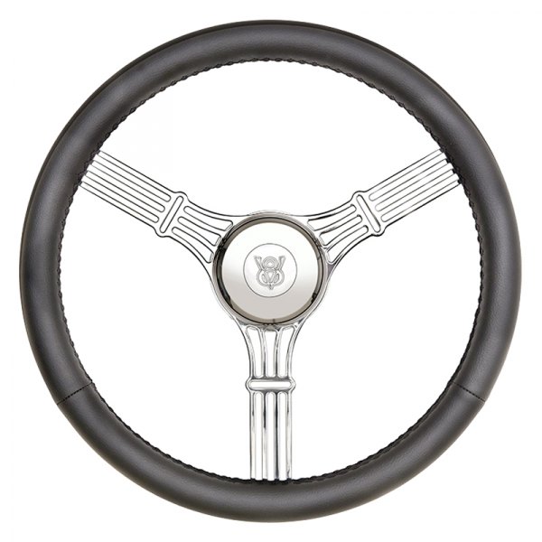  GT Performance® - 3-Spoke GT5 Retro Banjo Style Black Leather Steering Wheel