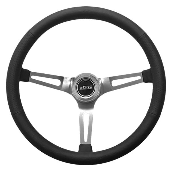  GT Performance® - 3-Spoke GT3 Retro Slot Style Black Leather Steering Wheel