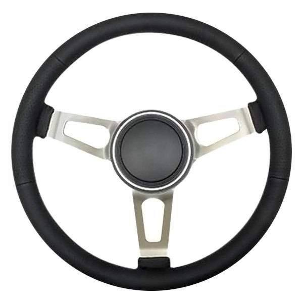  GT Performance® - 3-Spoke GT3 Retro Tuff Style Black Leather Steering Wheel