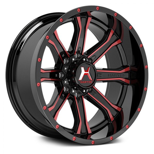 HARTES METAL® - YSM-711 STRIKE Black with Milled Edge and Red Dimples