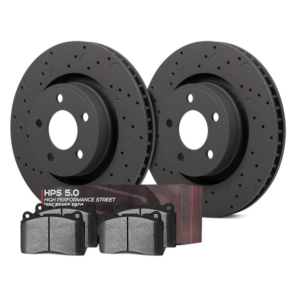  Hawk® - Talon® HPS 5.0 Drilled and Slotted Rear Brake Kit with High Performance Street 5.0 Pads