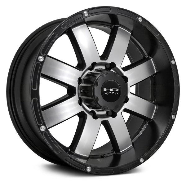 HD Off-Road® - 8-POINT Satin Black with Machined Face