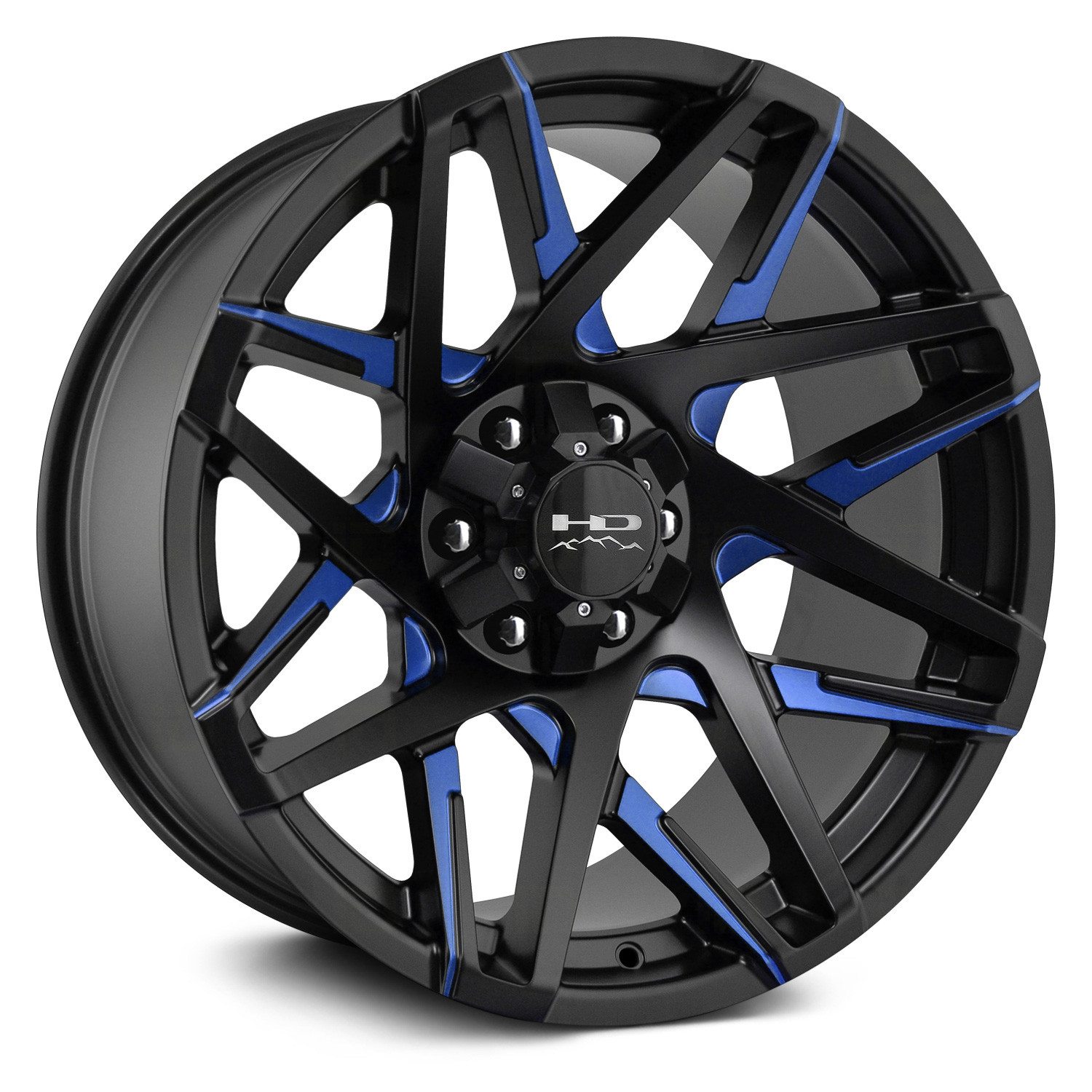 HD OFF-ROAD® CANYON Wheels - Satin Black with Blue Milled Accents Rims