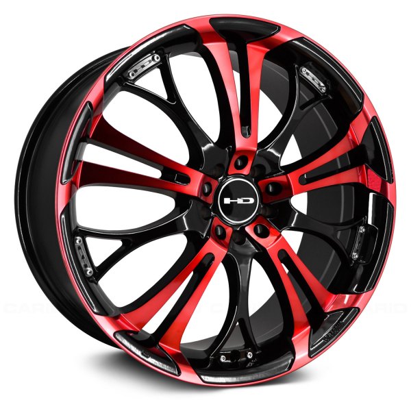 klient kompression Udløbet HD WHEELS® SPINOUT Wheels - Gloss Black with Red Face Rims