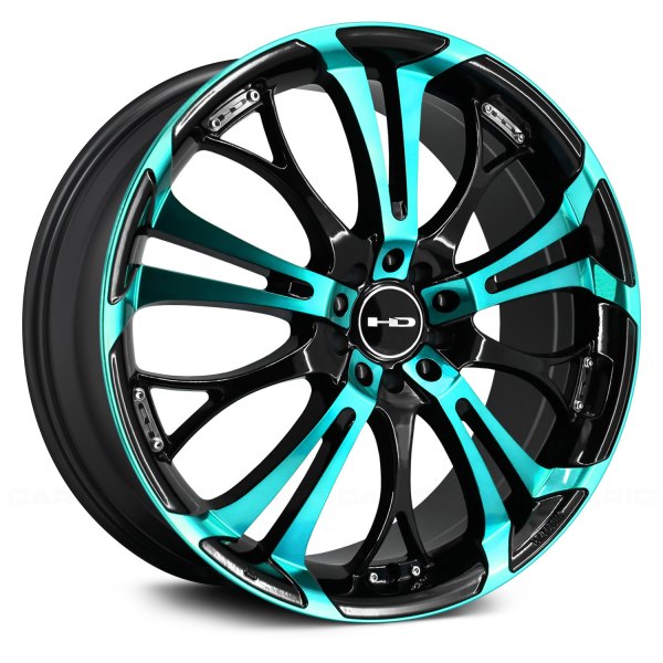 HD WHEELS® - SPINOUT Gloss Black with Teal Face