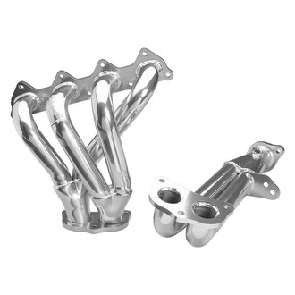 Hedman Hedders® - Standard Duty Chikara Style Mild Steel HTC Polished Silver Ceramic-Metallic Long Tube Racing Exhaust Headers
