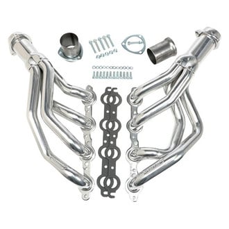 Hedman Hedders® - Standard Duty Mild Steel HTC Polished Silver Ceramic-Metallic Mid-Length Tube Racing Exhaust Headers