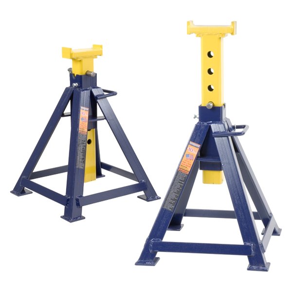 Hein-Werner® - 10 t Blue/Yellow High Reach Pin Type Jack Stand