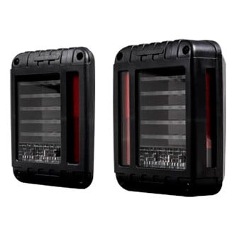 Heise® - Driver and Passenger Side Black Fiber Optic LED Tail Lights