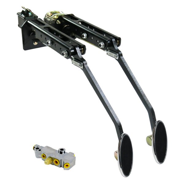 Helix® - Dual Manual Brake Pedal Kit with Oval Large Chrome Pad