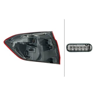 Hella® - Blackline Passenger Side Outer Replacement Tail Light