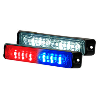 Hella® - 5.13" 12-LED MS6-DC Bolt-On Mount Red/Blue/White LED Strobe Light