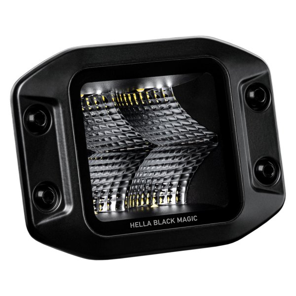 Hella® - Black Series Flush Mount 3.2" Cube Flood Beam LED Lights
