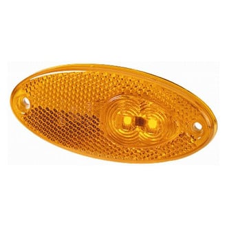 Hella® - 4295 Series 3.98" Amber Oval Bolt-on Mount LED Clearance Marker Light