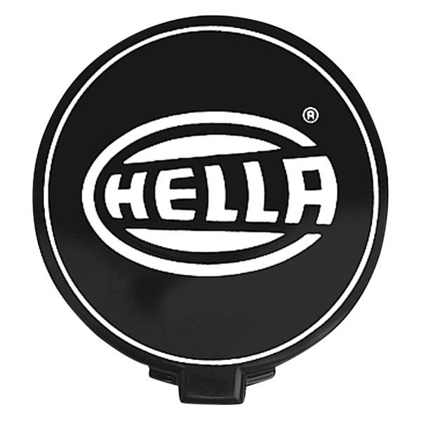Hella® - 6.4" Round Black Plastic Light Covers with White Logo for 500, 500FF Series