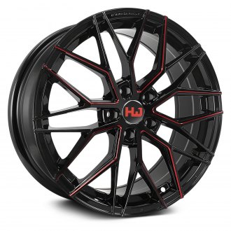 HEMI WHEELS® - HM06 Gloss Black with Red Milled Windows