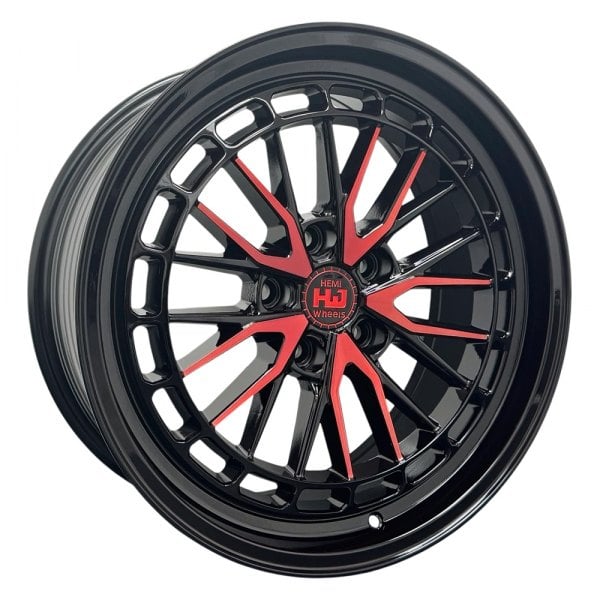 HEMI WHEELS® HM11 Wheels - Gloss Black with Red Milled