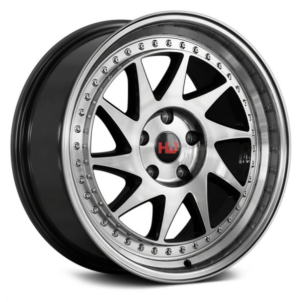 HEMI WHEELS® - HM2 Gloss Black with Machined Face and Polished Rivets
