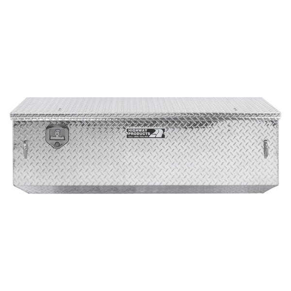 Highway Products® - Notched Single Lid 5th Wheel Tool Box with Bright Diamond Plate Lid