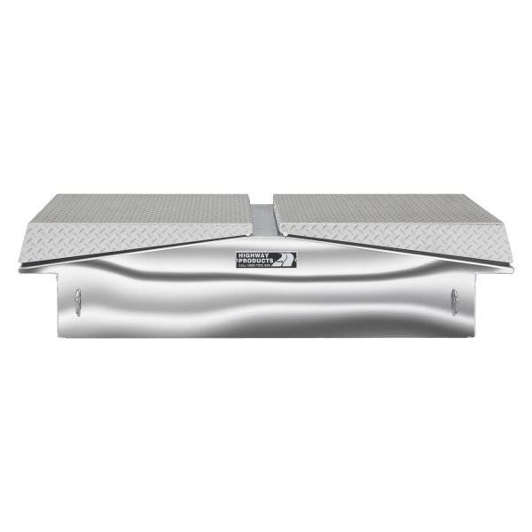 Highway Products® - Dual Lid Gull Wing Crossover Tool Box with Bright Diamond Plate Lid