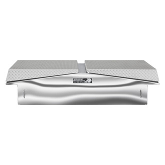 Highway Products® - Dual Lid Gull Wing Crossover Tool Box with Bright Diamond Plate Lid