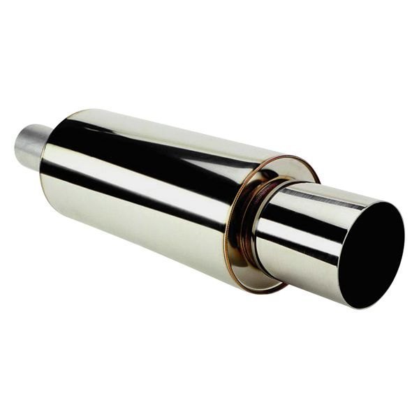 HKS® - Hi-Power Style 304 SS Silver Exhaust Muffler with Tip