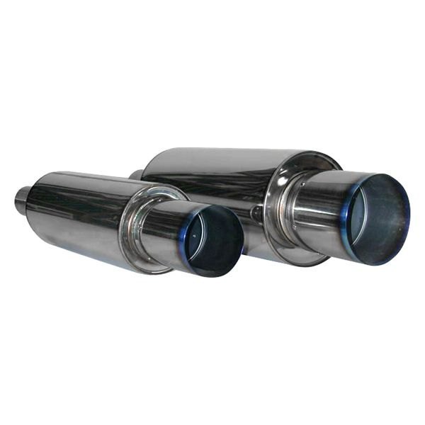 HKS® HiPower Style 304 SS Silver Exhaust Muffler with Titanium Tip