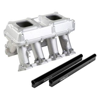 Holley® - Hi-Ram Modular Satin EFI Cast Intake Manifold with Carburetor Mount Plenum