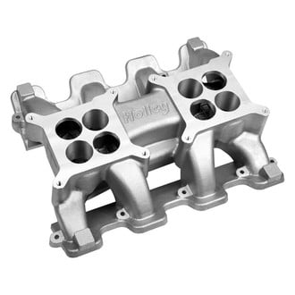 Holley® - Mid Rise Satin Carbureted Cast Dual Plane Intake Manifold