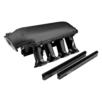 Holley® - Hi-Ram Modular Black Ceramic EFI Cast Intake Manifold with Longitudinal Mount Plenum