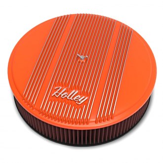 Holley® - Vintage Series Round Red Cast Aluminum Factory Orange Air Cleaner Assembly