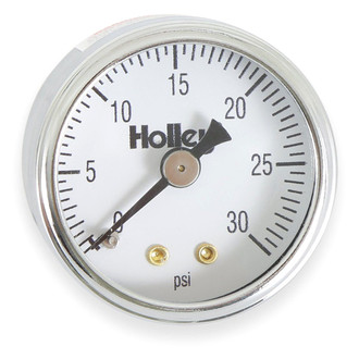 Holley® - 1.5" Mechanical Fuel Pressure Gauge, 30 PSI