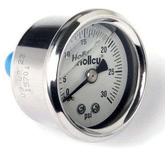 Holley® - 1.5" Mechanical Fuel Pressure Gauge, 30 PSI