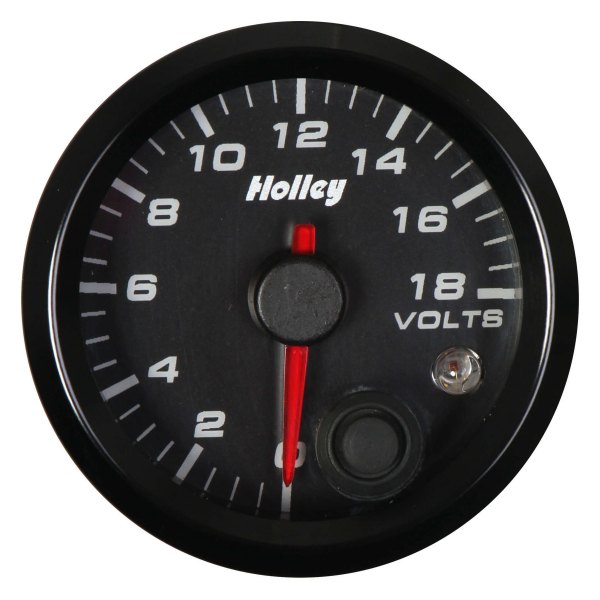 Holley® - Analog Style Series 2-1/16" Voltage Gauge, Black, 18 V