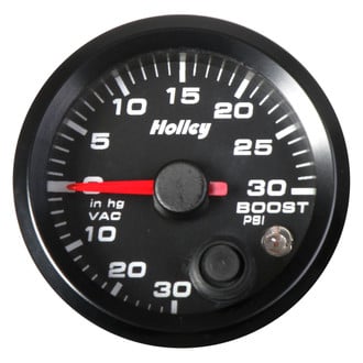 Holley® - Analog Style Series 2-1/16" Vacuum/Boost Gauge, Black, 30InHg/30 PSI