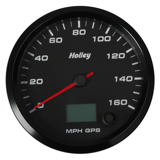 Holley® - Analog Style Series 3-3/8" GPS Speedometer, Black, 160 MPH