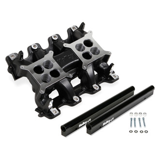 Holley® - Mid Rise Black Ceramic EFI Cast Dual Plane Intake Manifold