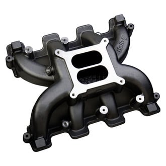 Holley® - Mid Rise Black Ceramic Carbureted Cast Dual Plane Intake Manifold