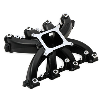 Holley® - Mid Rise Black Ceramic EFI Cast Single Plane Intake Manifold with Rectangle Ports