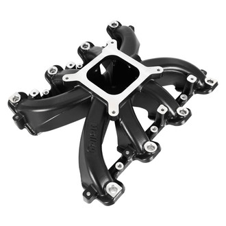 Holley® - Mid Rise Black Ceramic EFI Cast Single Plane Intake Manifold with Cathedral Ports