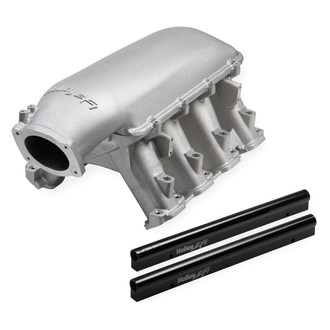 Holley® - Hi-Ram Modular Satin EFI Cast Intake Manifold with Longitudinal Mount Plenum and Fuel Rails