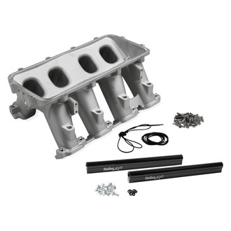 Holley® - Hi-Ram Modular Lower Satin EFI Cast Intake Manifold with Port EFI Provisions and Fuel Rails
