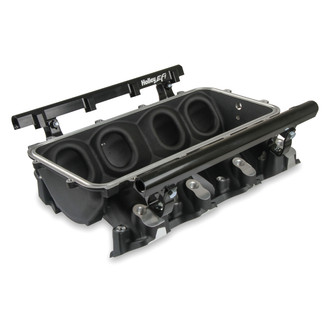 Holley® - Lo-Ram Black Intake Manifold Base with Fuel Rails